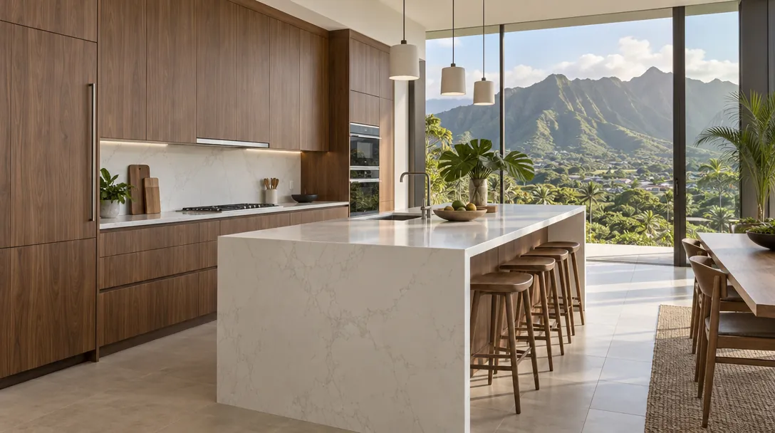 Natural wood grain kitchen cabinet refacing style